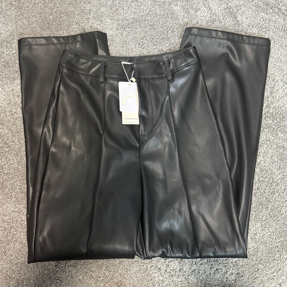 Commense Faux Leather Pants
